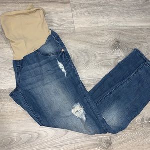 Indigo blue maternity jeans